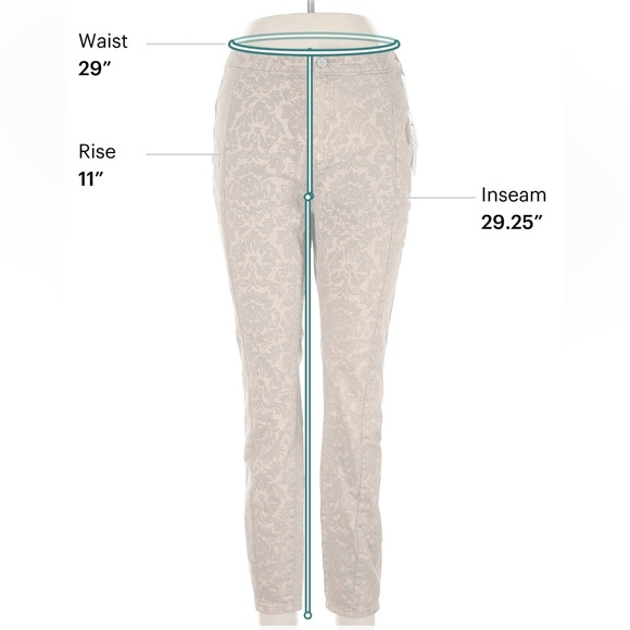 PILCRO Anthropologie Women's Brown Beige Paisley Skinny Jeans Pants Size 31 - Picture 12 of 15